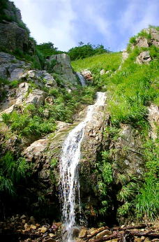 朝日連峰、荒川角楢沢・上流部の連瀑帯